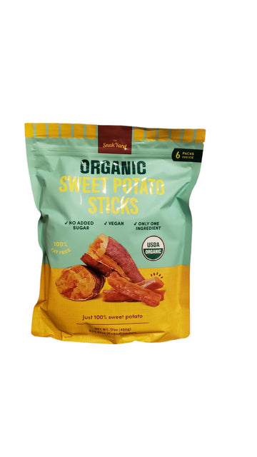 SnackYard Organic Sweet Potato Sticks, USDA Organic, Vegan, No Added Sugar, 17 oz, 6 Packets