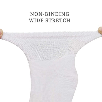 Lin Performance Ankle Diabetic Socks For Women And Men Non-Binding Top Cushion Sole Moisture Wicking, 4 Pairs (13-15, White)