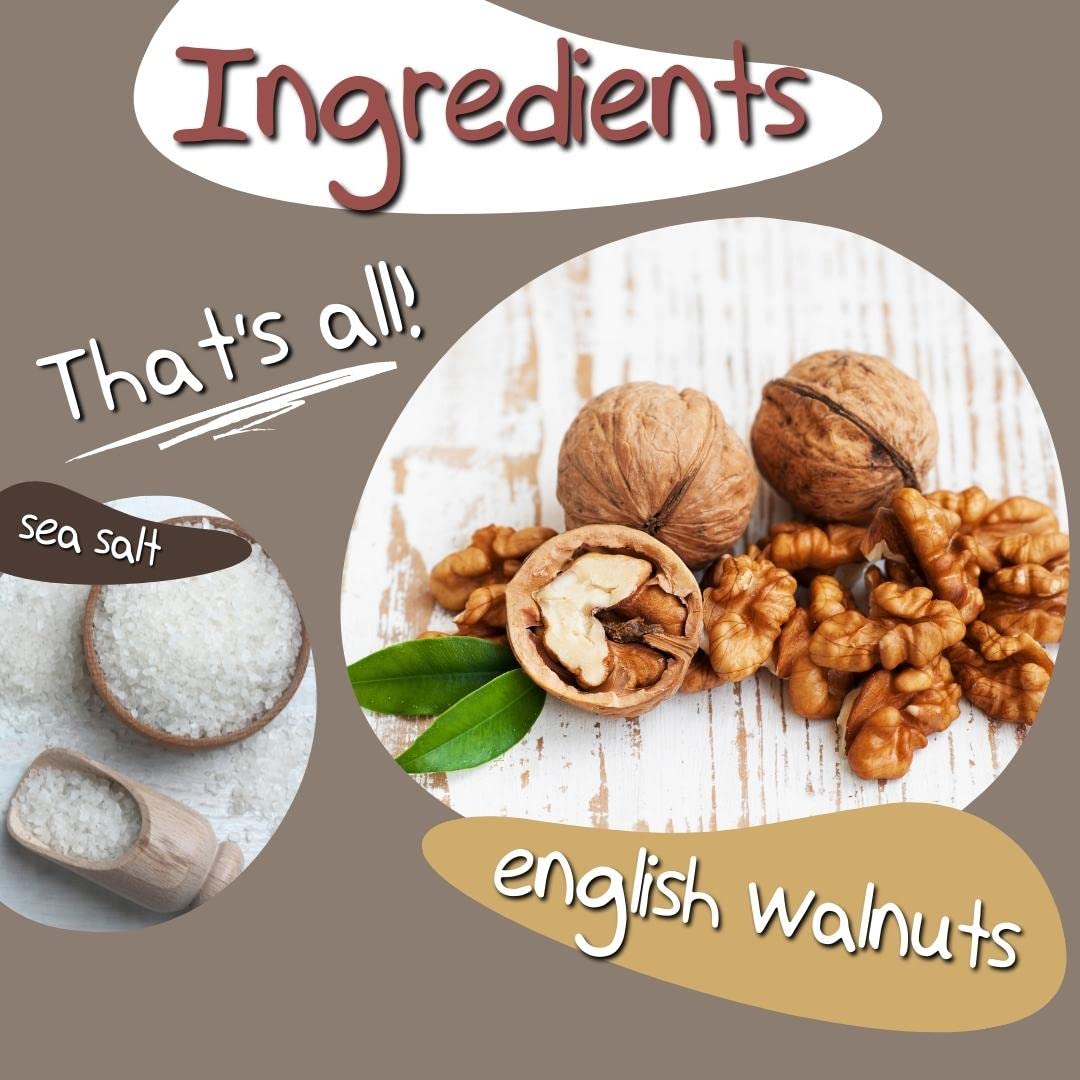 Crazy Go Nuts Walnut Butter - Plain W/ Sea Salt - Healthy Snacks, Keto, Vegan, Low Carb, Gluten Free, Superfood - Natural, Non-G