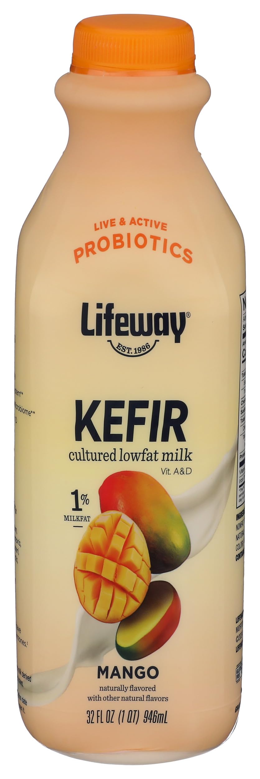 Lifeway Lowfat Kefir Mango 32 Ounce 11G Protein 12 Live Active Cultures