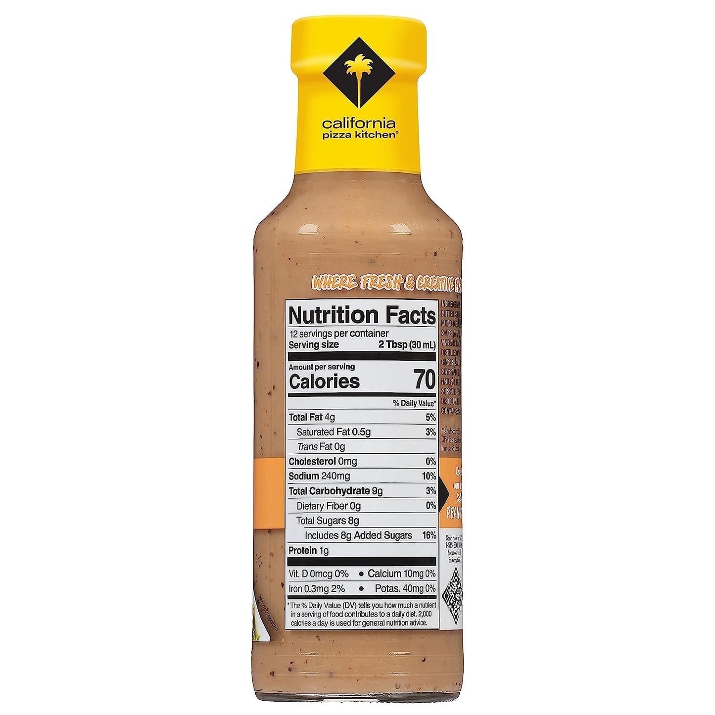 California Pizza Kitchen Thai Dressing - 20 Fl Oz (Pack of 2) - Creamy Asian Peanut Sauce for Salads and Dishes