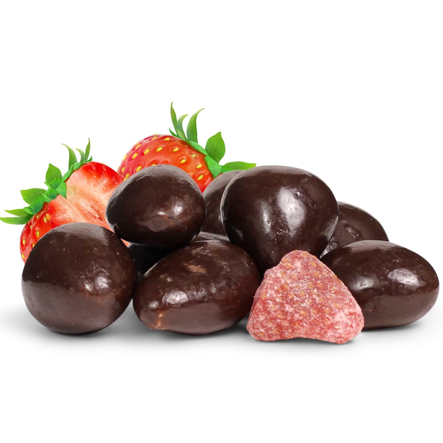 Dark Chocolate Covered Dried Strawberries By It'S Delish, 5 Lbs Bulk Bag | Gourmet Dark Chocolate Covered Strawberry Fruit Snack