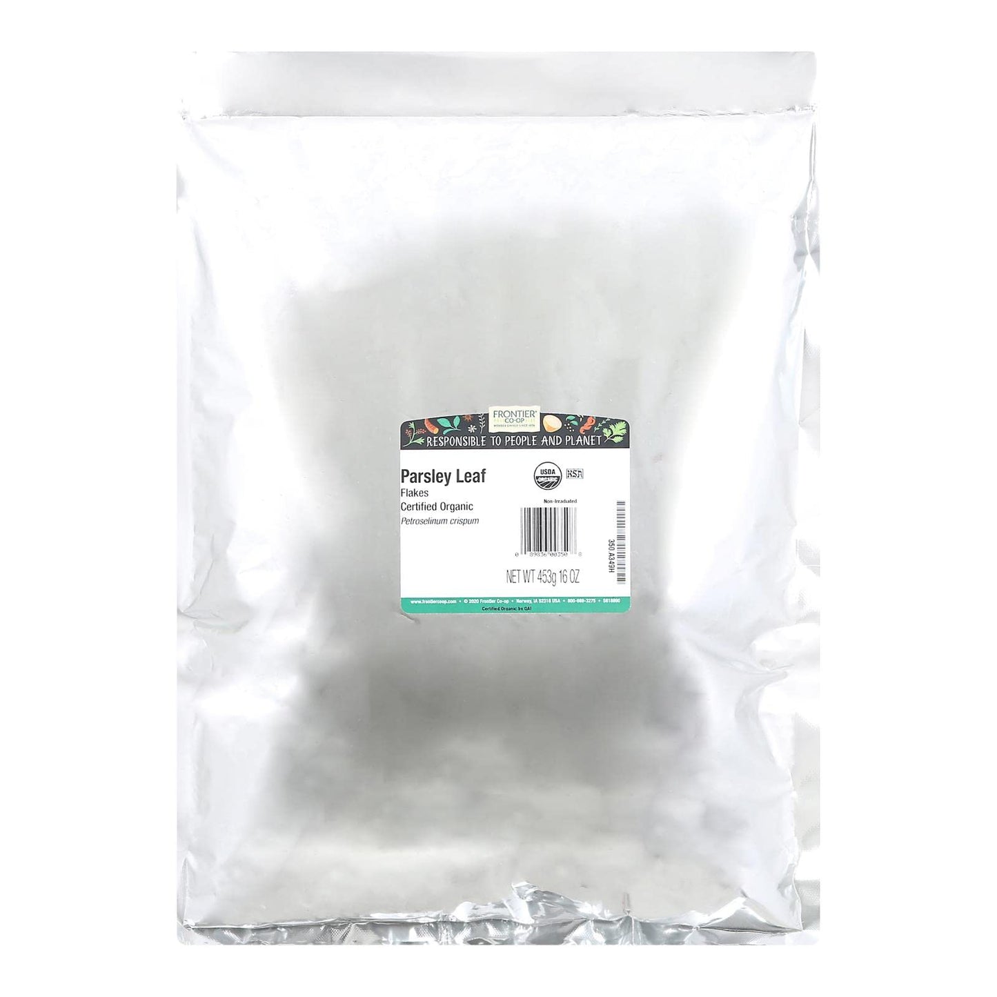 Frontier Herb Certified Organic Parsley Leaf Flake, 1 Pound - 3 per case.3