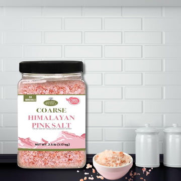 Good Tierra Himalayan Pink Salt In Jar - Coarse, 2.5 Lb (6 Pack Of Salt Bulk) - Ideal For Bath Salt, Table Salt Grinders, And Sp