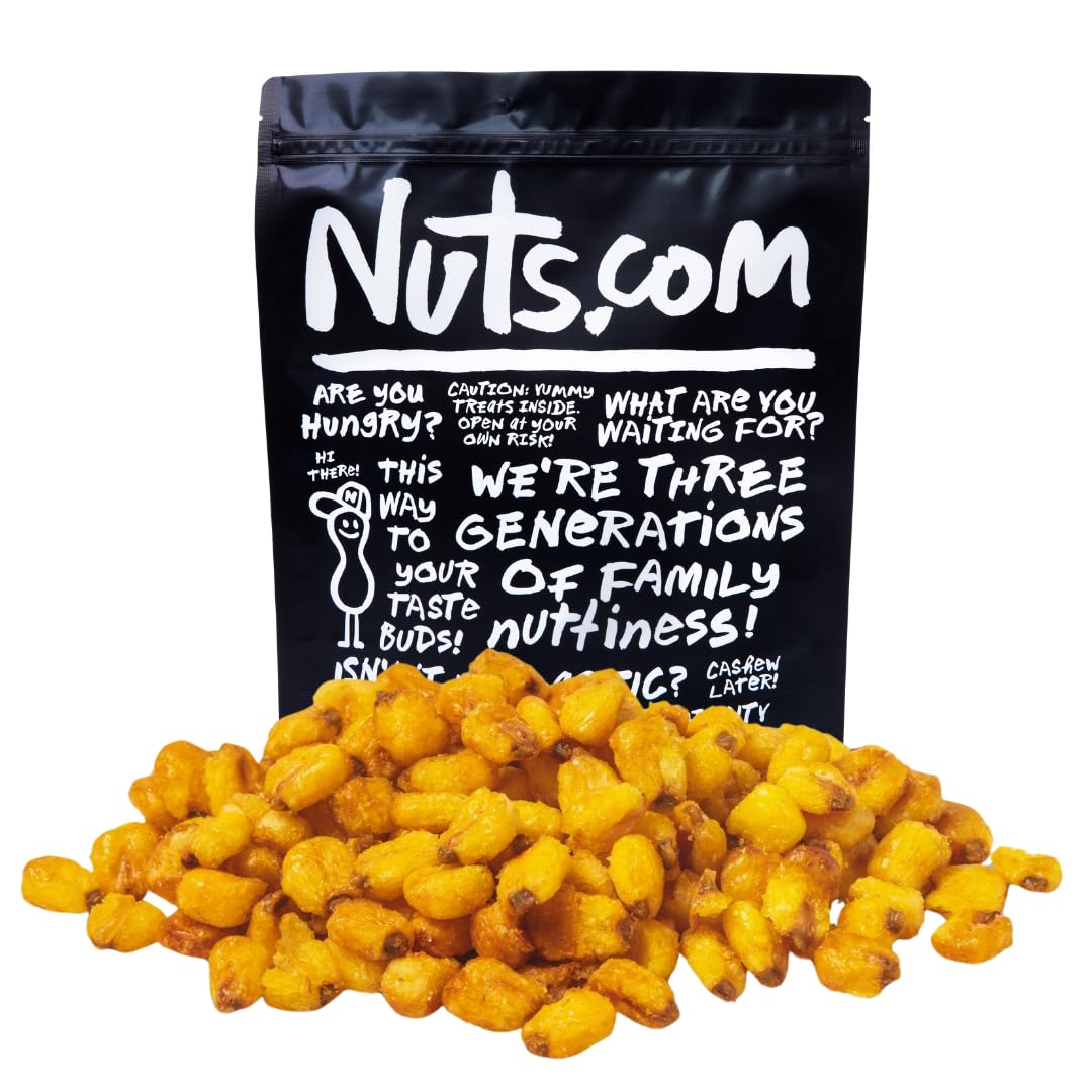 Nuts.com Toasted Corn - Roasted Non-GMO Crunchy Snack - Great for Charcuterie Boards, Chips, Popcorn, Crackers, Nuts in Resealab