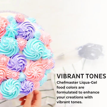 Chefmaster - Liqua-Gel Food Coloring - 12 Color Set B - Fade Resistant - 12 Pack - Vibrant, Eye-Catching Colors, Easy-To-Blend Formula, Fade-Resistant - Made In The Usa