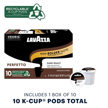 Lavazza Perfetto K-Cup Pods for Keurig, Dark Roast, 10-Count Boxes, Pack of 6, Brown