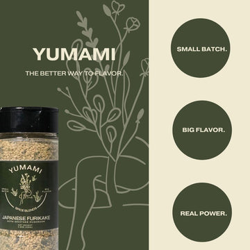YUMAMI Japanese Furikake Seasoning, Savory Umami Blend with Nori & Shiitake, Gluten-Free, 4.8oz