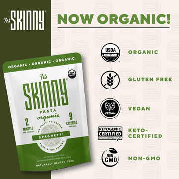 Its Skinny Spaghetti Pasta- Organic, Non-GMO USDA Certified, Low Carb Pasta, Gluten Free, Keto & Vegan-Friendly, Shirataki Konj