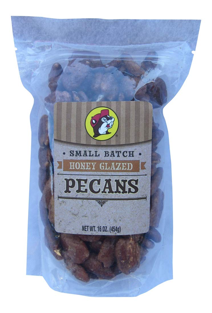 Buc-ees Honey Glazed Pecans in a Resealable Bag, 16 Ounces