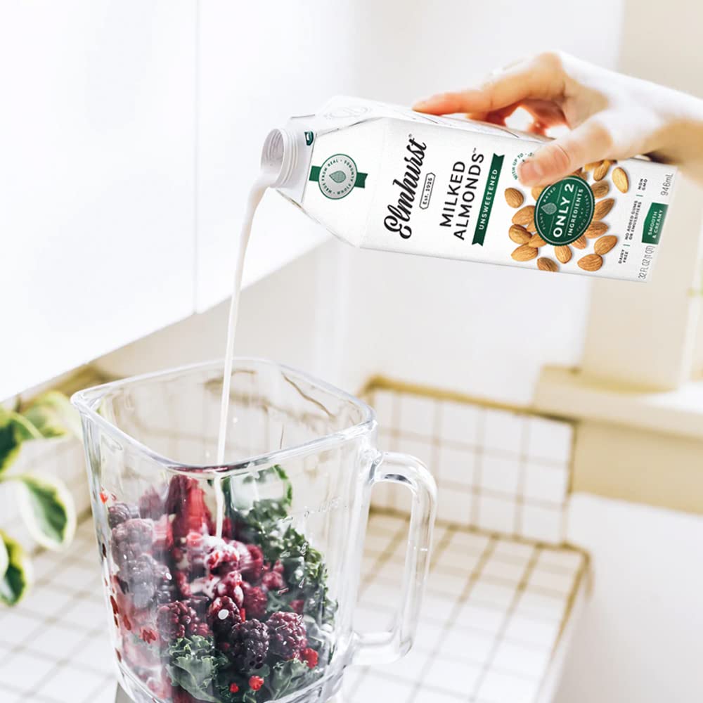 Elmhurst 1925 Unsweetened Almond Milk, 32 Ounce (Pack Of 6)