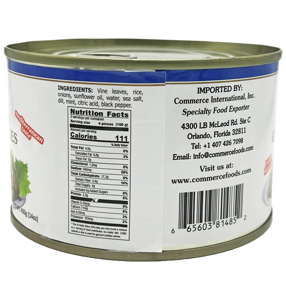 Eastern Feast - Stuffed Grape Leaves, 14 oz (400g) Vegan Suitable