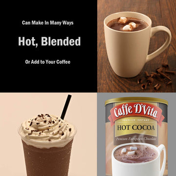 Caffe Dvita Hot Cocoa Mix - Hot Chocolate Mix, Gluten Free, Low Fat, No Cholesterol, No Hydrogenated Oils, No Trans Fat, Kosher,