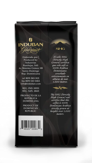 Induban Gourmet, 16 Oz Bag, Ground Coffee, Medium Roast - Premium 100% Arabica Coffee From The Dominican Republic (Pack Of 2)