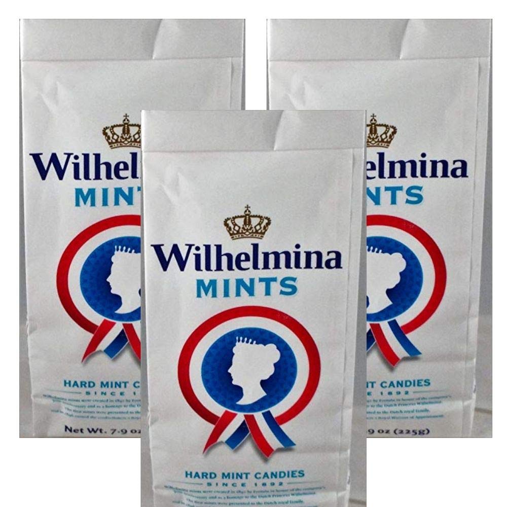Fortuin Wilhelmina Peppermints Candy - 3 Packs of Hard White Mints, 7.9 oz Total - Dutch Holland Sweets