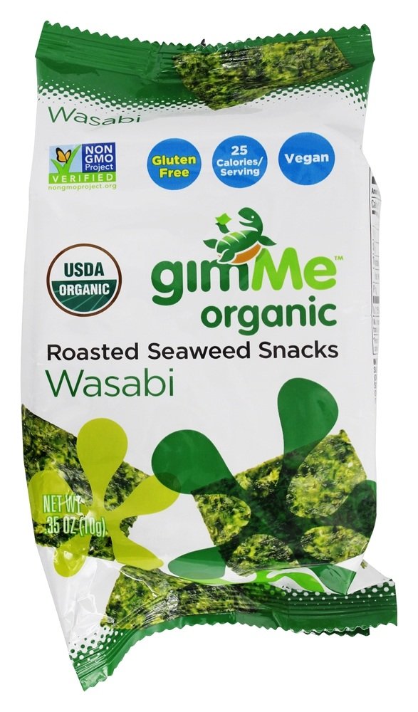Gimme Organic Wasabi Roasted Seaweed Snacks, 0.35 Ounce - 12 Per Case.