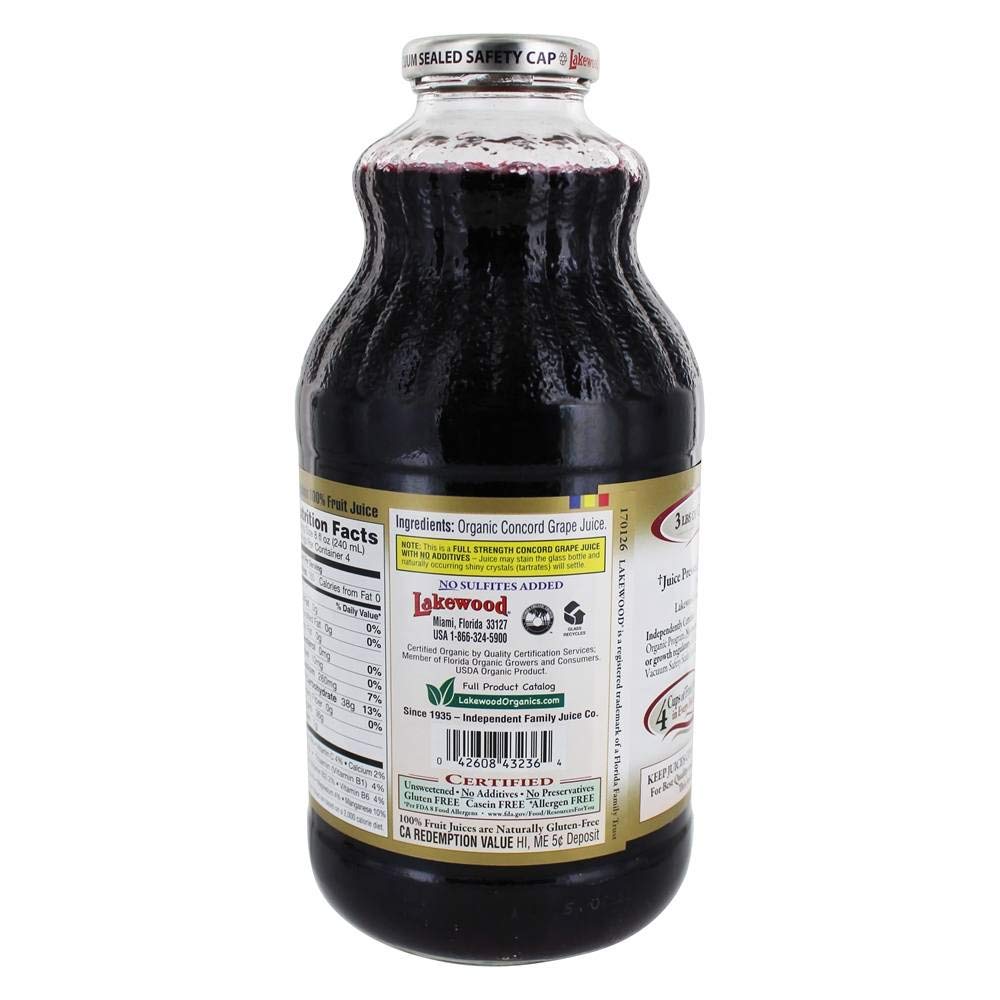 Lakewood Organic Pure Concord Grape Juice, 32 Oz