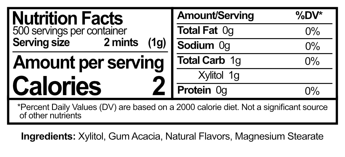 Epic Mints - Aspartame Free 100% Xylitol Mints - Sugar Free Mints Fresh Fruit Flavored, 1000 Pieces (Pack Of 1)