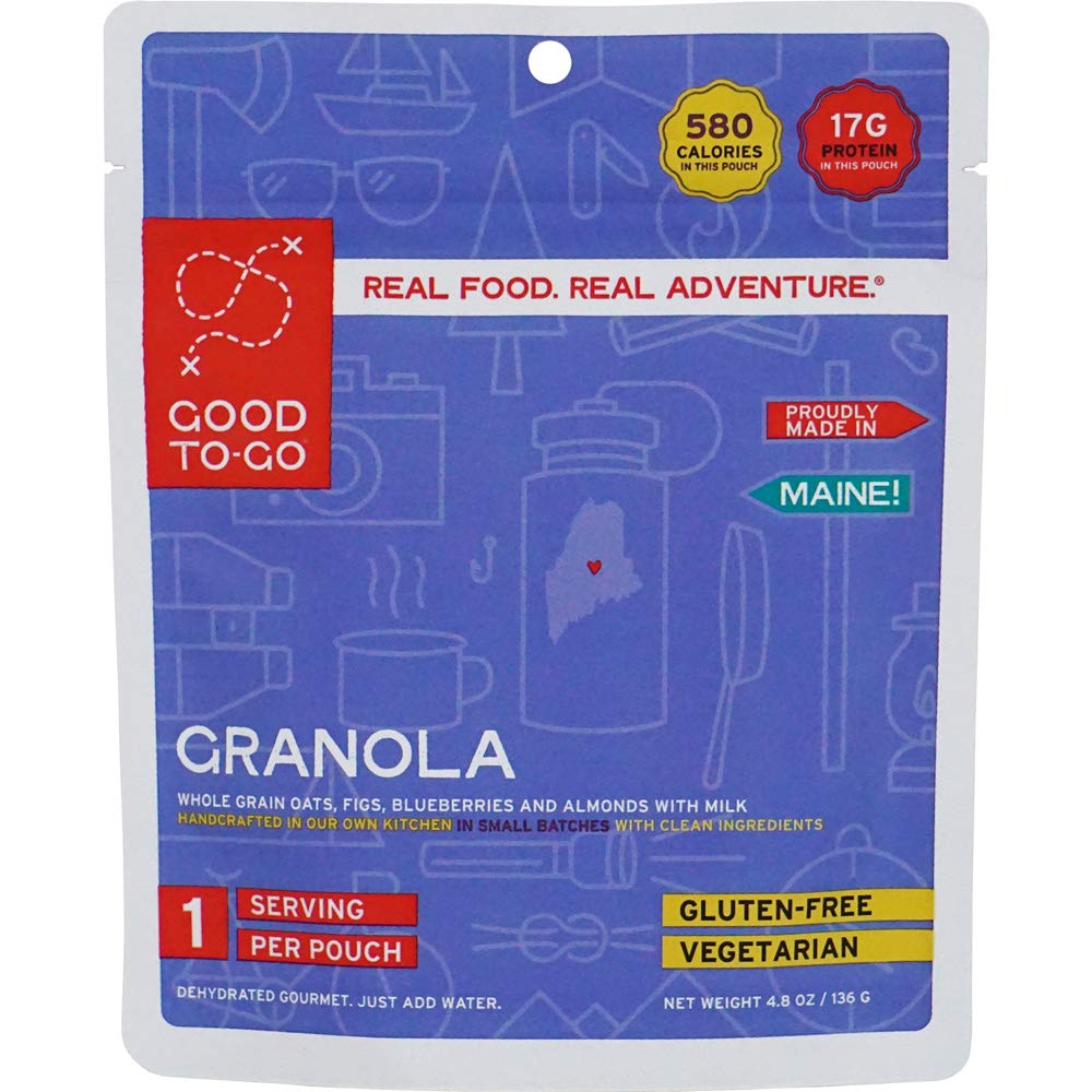 GOOD TO-GO Granola (6-Pack of Single Servings) |Camping & Backpacking Food | Just Add Water Backpacking Meals | Good To-Go Dehyd