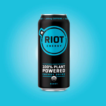Riot Energy 100% Plant Powered Energy Drink (Berry Riot) Keto-Friendly, Organic, No Added Sugar (16Oz, Pack Of 12)