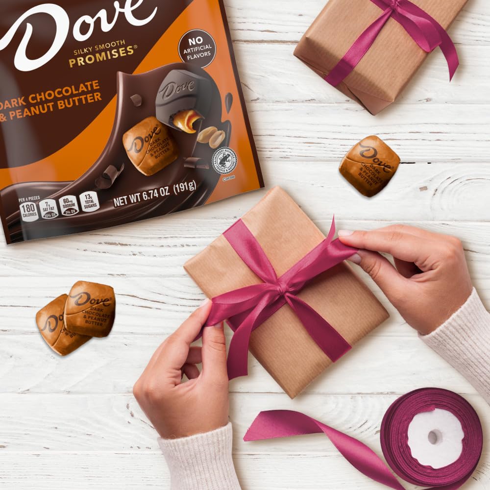 Dove Promises Dark Chocolate Peanut Butter Candy, Bulk Candy, Individually Wrapped, 7.61 Oz, 8 Pack