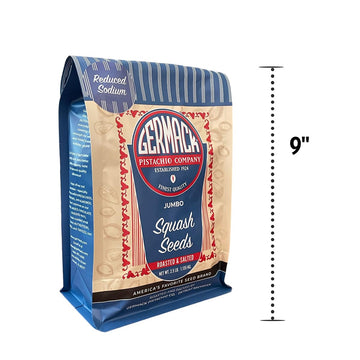 Germack Jumbo Homestyle Squash Seeds, Reduced Sodium, Roasted and Lightly Salted, 2.5 Pound Classic Bag