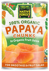 Native Forest Organic Papaya Chunks 14-Ounce (Pack of 6)