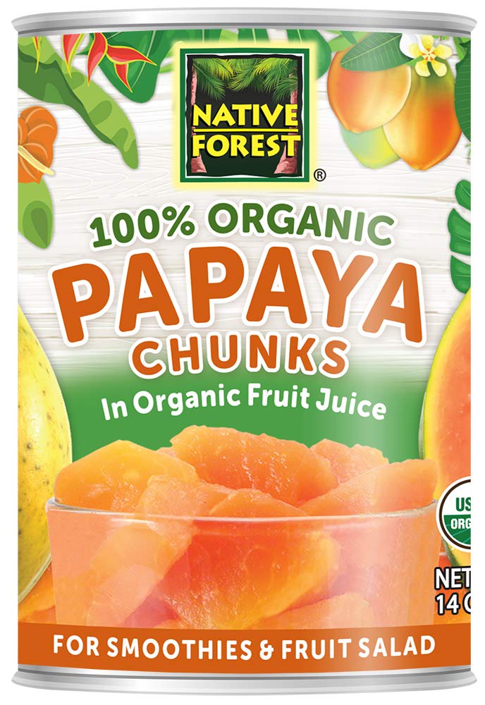 Native Forest Organic Papaya Chunks 14-Ounce (Pack of 6)
