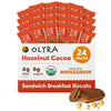 Olyra Hazelnut Cocoa Sandwich Breakfast Biscuits, Healthy Snacks for Adults and Kids, Low Sugar, High Fiber, Organic Vegan Cooki