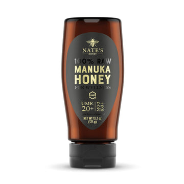 Nates Pure Manuka Honey Gold Edition | Sourced & Packed in New Zealand | MGO 830+ UMF Certified 20+ | 13.2 oz Squeeze Bottle