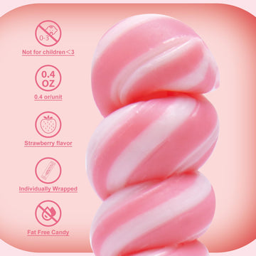 Pink Twisty Lollipops Individually Wrapped Bulk - Valentines Candy Valentine Lollipops Candy - Kid s Whirley Lollipop for Decor