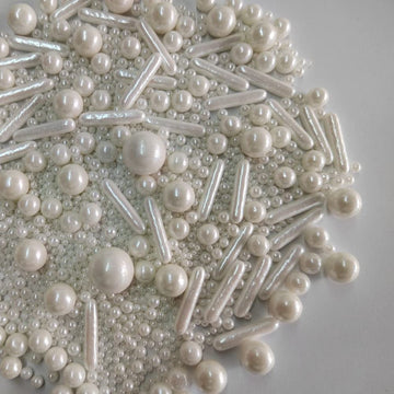 Edible White Pearl Sugar Sprinkles Candy Mix Size Baking Edible Cake Decorations Cupcake Toppers Cookie Decorating Wedding Party