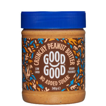 GOOD GOOD Crunchy Peanut Butter Keto Friendly - Low Carb & No Added Sugars - Vegan - No Palm Oil or Preservatives - Non-GMO - 12