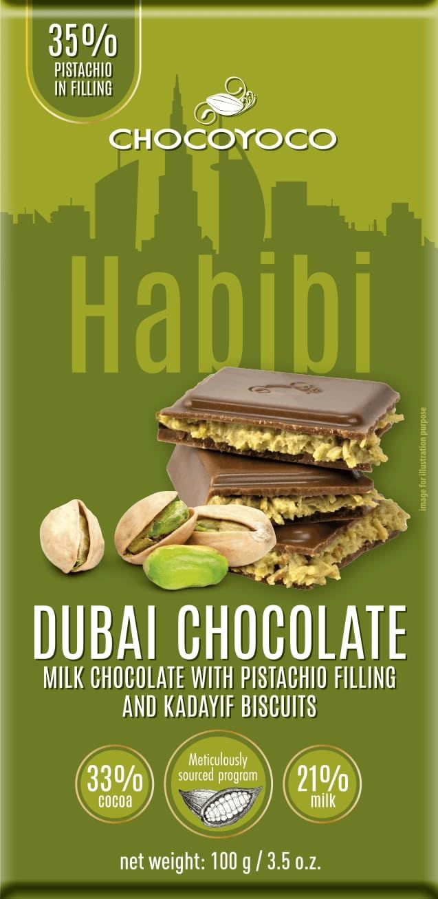 Chocoyoco Milk Chocolate With Pistachio Filling And Kadaif Biscuits (Pack Of 5)