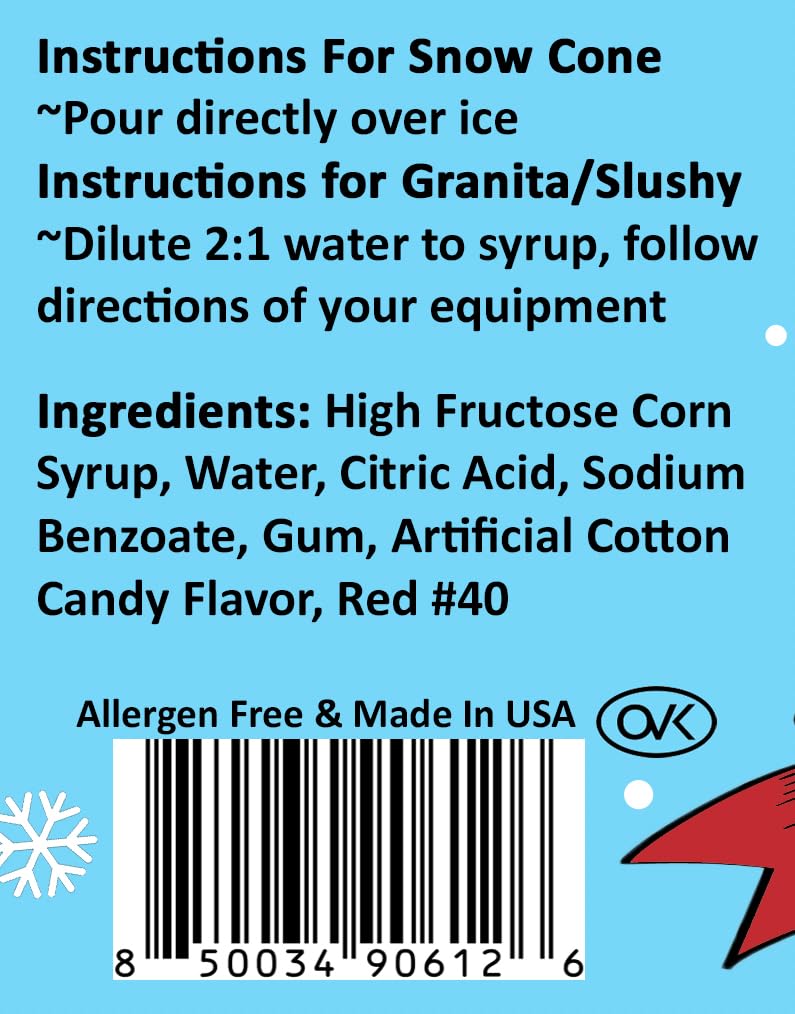 Bits N Things Carnival Flavoring Syrup - Gluten-Free Cotton Candy - 128 Fl Oz