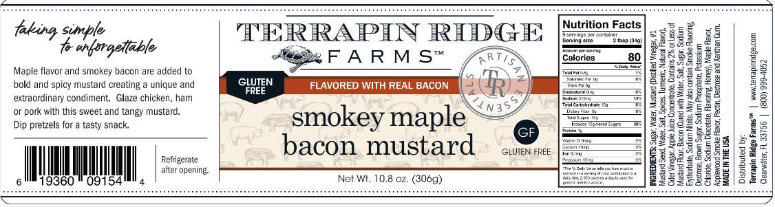 Terrapin Ridge Farms Smokey Maple Bacon Mustard - One 10.8 Ounce Jar