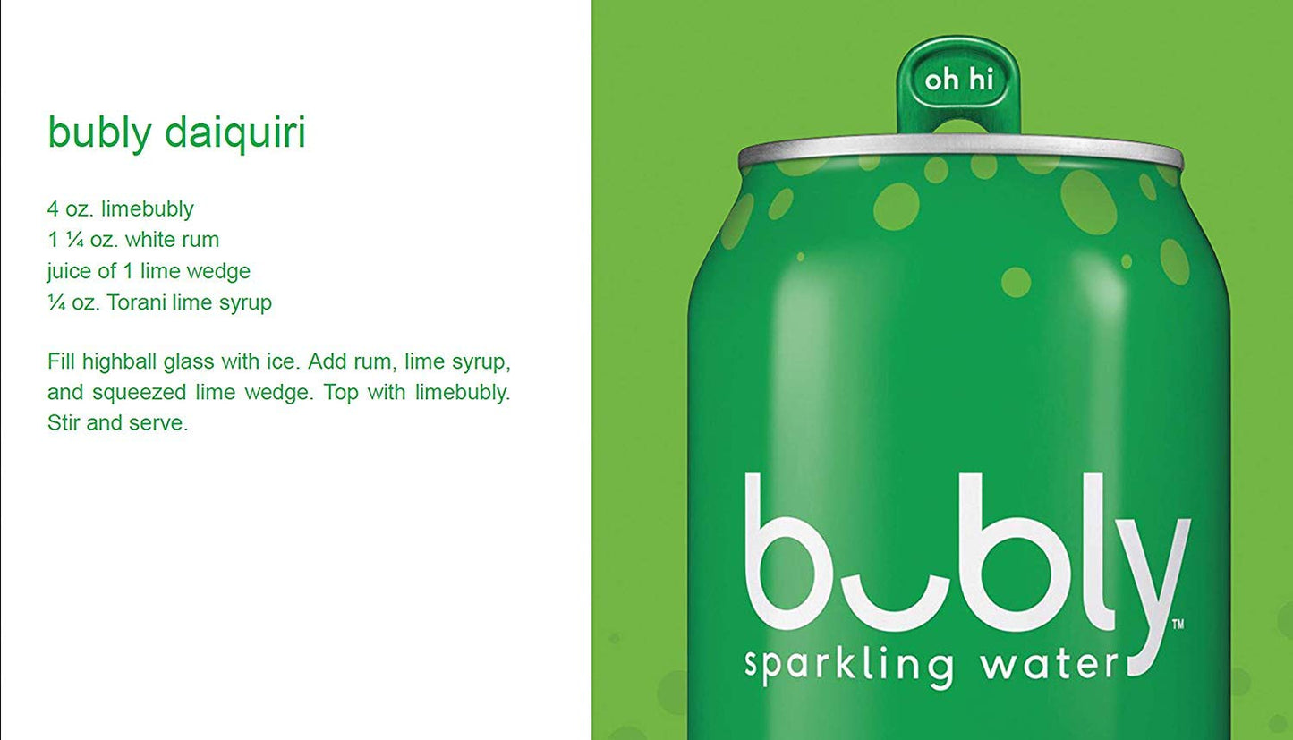 Bubly Sparkling Water, Lime, Zero Sugar & Zero Calories, Seltzer Water,12 Fl Oz Cans (Pack of 8)