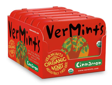 Organic Breath Mints By Vermints, Cinnamon Flavor, All Natural Pastilles, Non-Gmo, Nut Free, Gluten Free, Vegan, Ksa Kosher, Pac