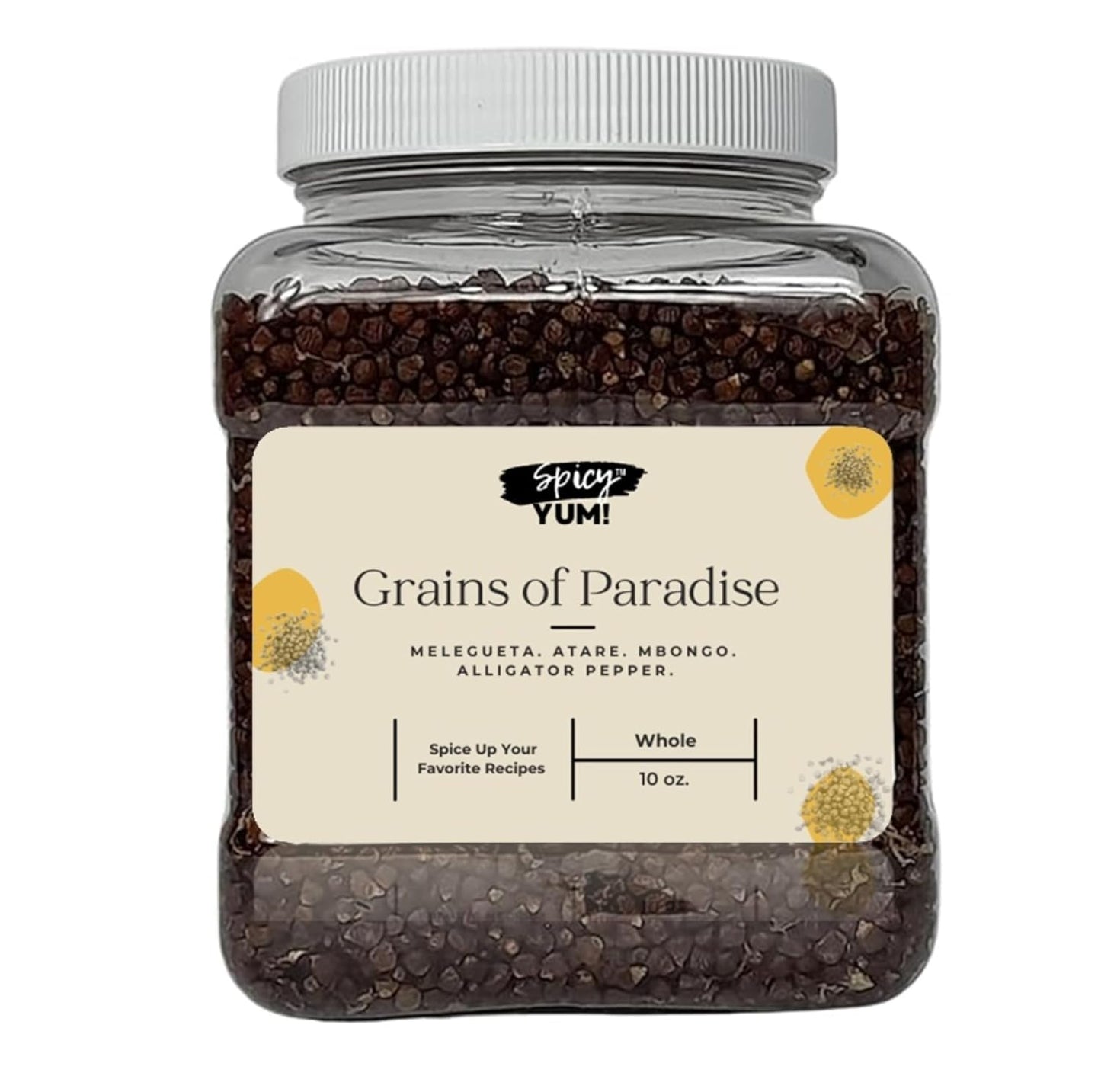 Spicy Yum! Grains Of Paradise - Whole Alligator Pepper (Atare, Guinea, Melegueta Pepper) (Whole (3 Oz. Glass Jar))