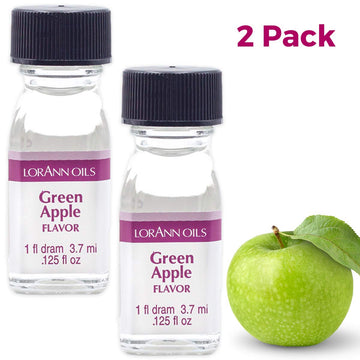 LorAnn Green Apple SS Flavor, 1 dram bottle (.0125 fl oz - 3.7ml - 1 teaspoon) - 2 Pack
