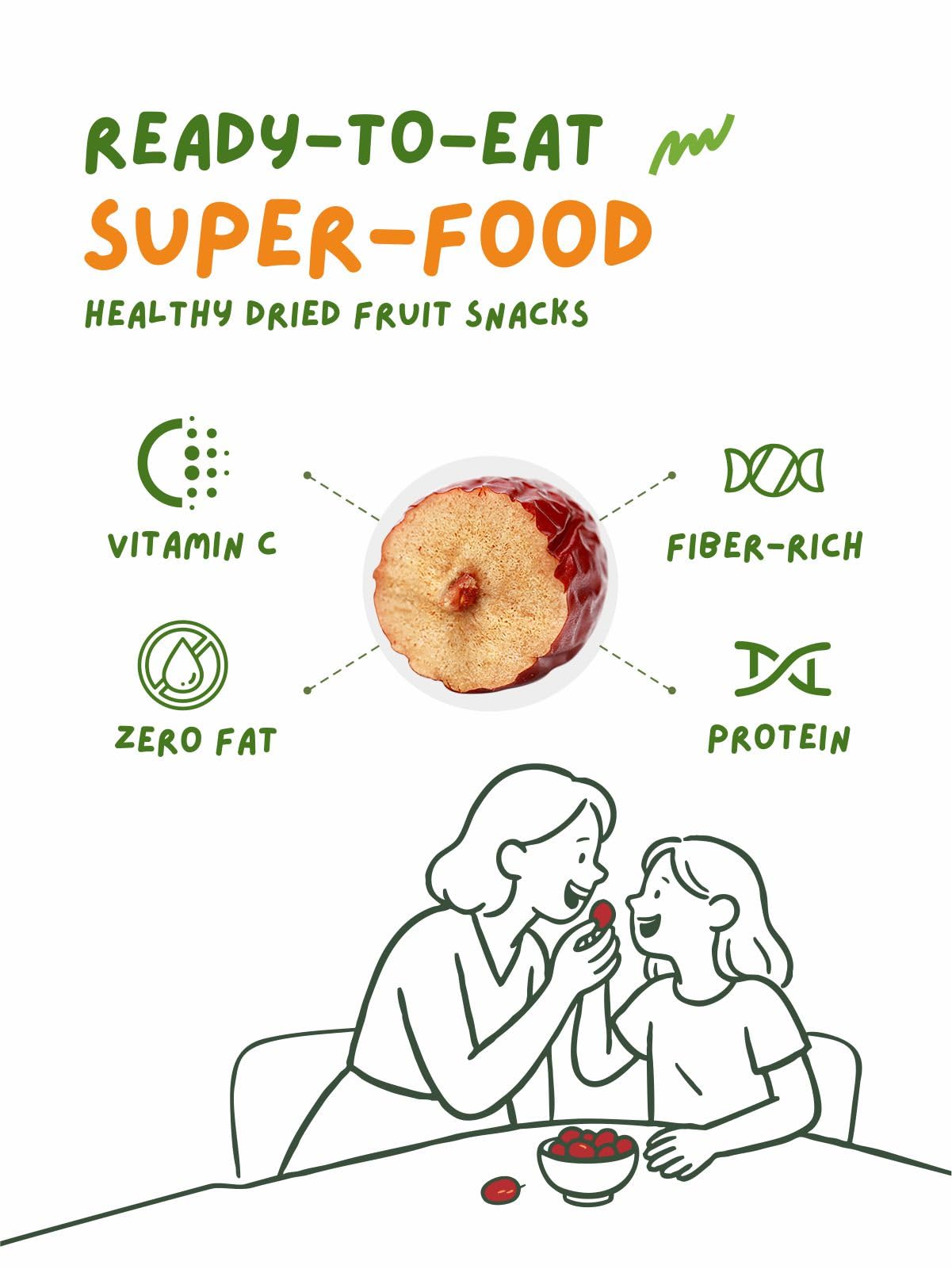 Naturebliss Jujube Dates, Sun Dried Fruit Snacks, Non-GMO, 16 OZ Pack