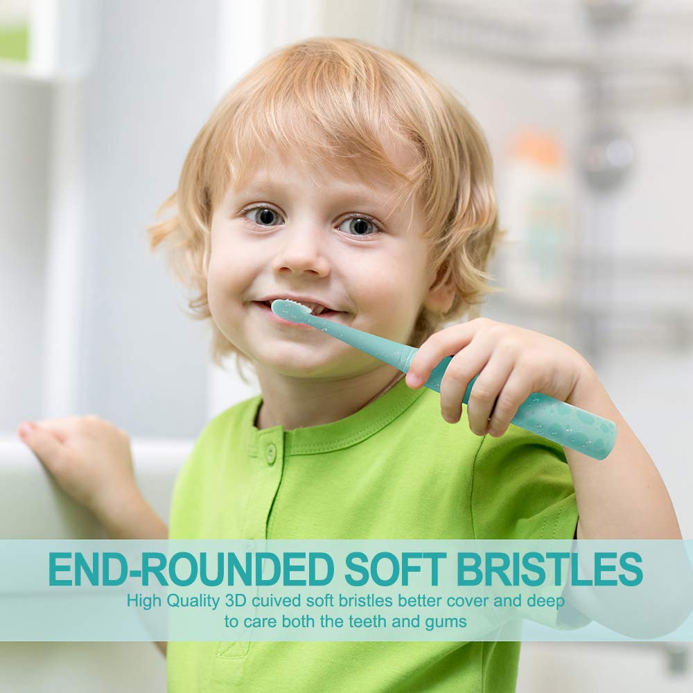 Vekkia Kids Electric Toothbrush Replacement Heads - 7X More Plaque Removal, End-Rounded 3D Curved Soft Bristles, Gentle & Effici