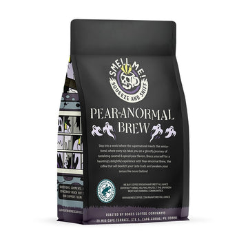 Bones Coffee Company Pear-Anormal, Caramel and Spiced Pear Flavored Coffee, Medium Roast Low Acid Arabica Beans Compatible with