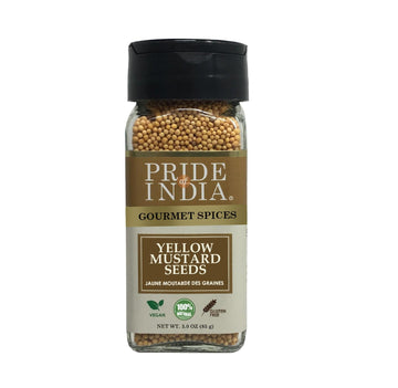 Pride Of India ?Yellow Mustard Seed Whole ?Pungent & Aromatic ?Gourmet Indian Spice ?Add In Salads/Dressings/Chicken/ Meat/Pickl