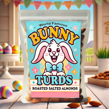 Bunny Turds - Gourmet Roasted Almonds With A Funny Easter Twist - Perfect For Gift Baskets, Egg Hunts, And Laugh-Out-Loud Snacki