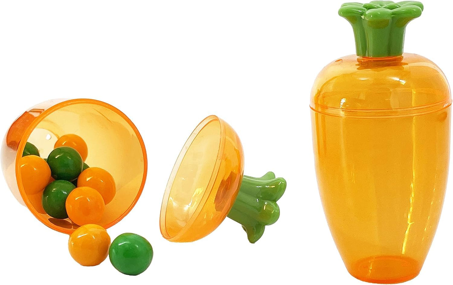 The Dreidel Company Fillable Easter Carrots, 5.5 Plastic Containers, 24-Pack, Bright Orange
