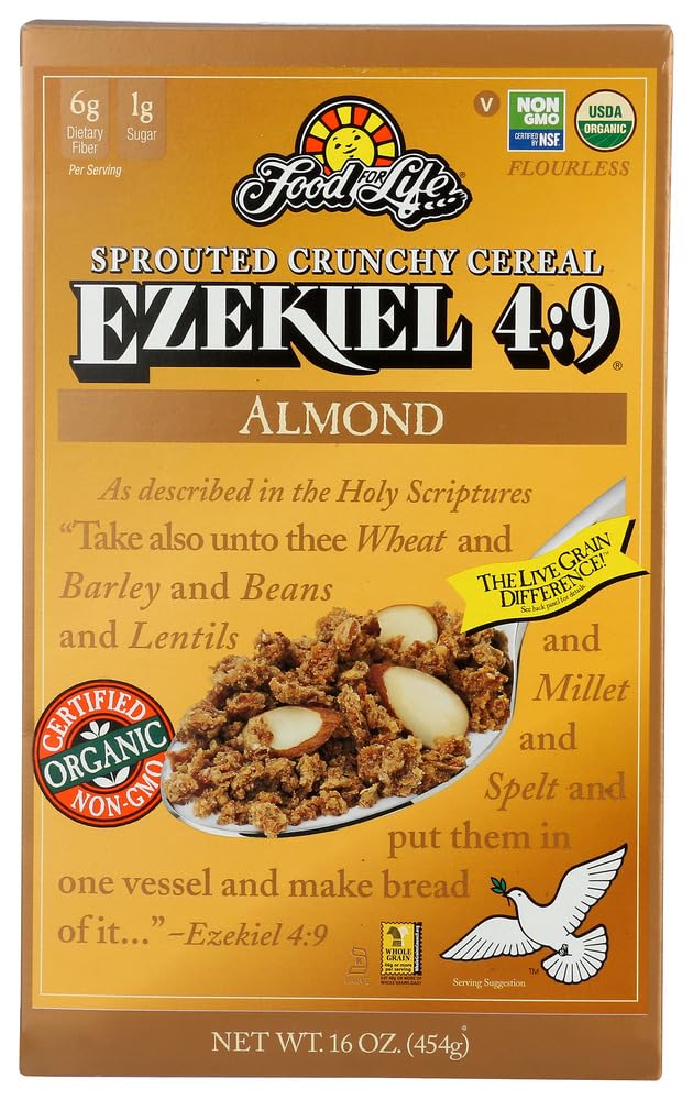 FOOD FOR LIFE CEREAL EZKL ALMOND ORG, 16 OZ, PK- 6