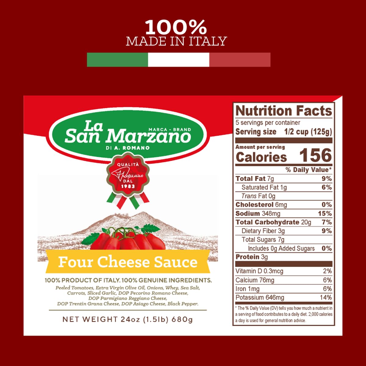 La San Marzano Pasta Sauce Variety Pack, spirit-inspired flavor & Four Cheese, Roasted Garlic, 24 oz (Pack of 3), Gluten Free, All Natural