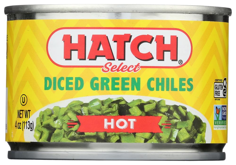 Hatch Diced Green Chiles 4Oz Hot (Qty 3)