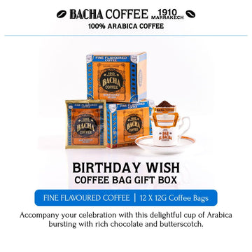 Bacha Coffee Birthday Wish, 100% Arabica Medium Roast, 12 Individually Wrapped Filter Bags, 21.16 oz - Perfect Gift for Coffee Lovers